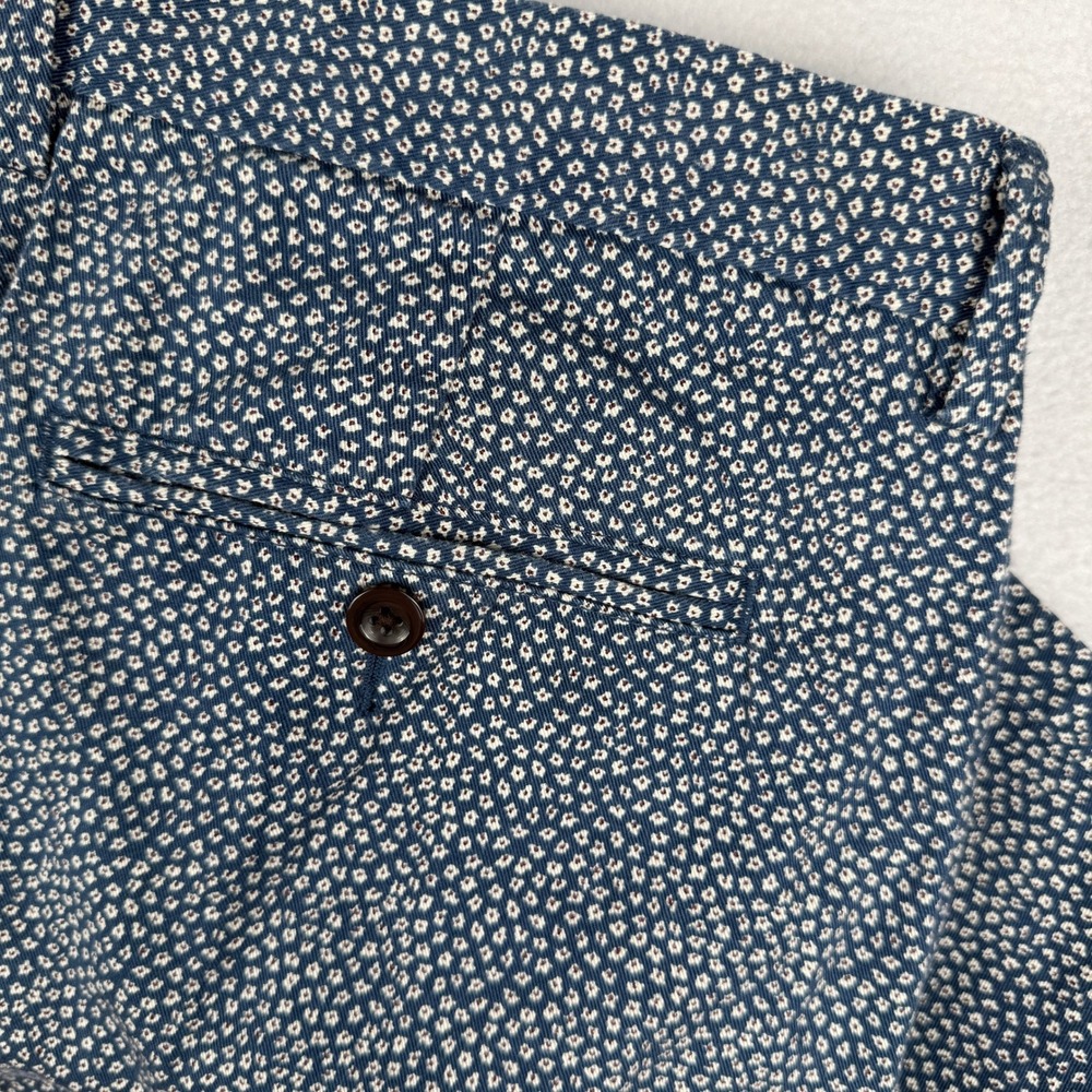 J.Crew Club Mens 36 Navy Blue Micro Floral Print Cotton Chino Shorts E6137
